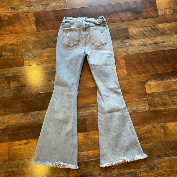 Women's Light Blue Flared Jeans - Picture 2 of 4